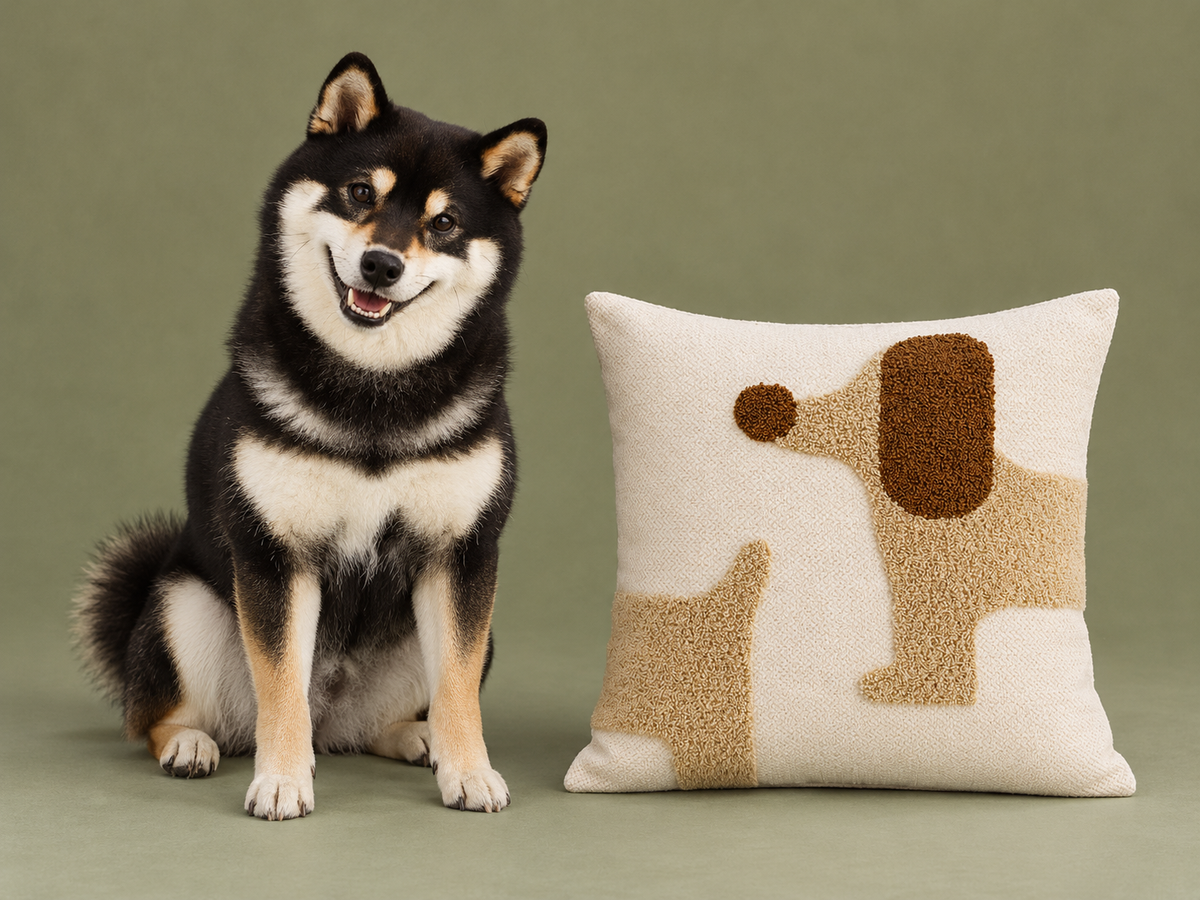 Coussin Sable — 45 × 45 cm avec Seiji — studio