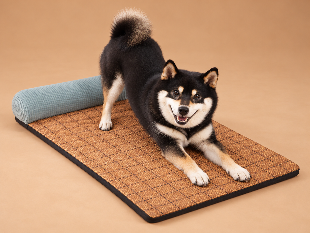 Tapis Bleu rectangulaire avec Seiji — studio