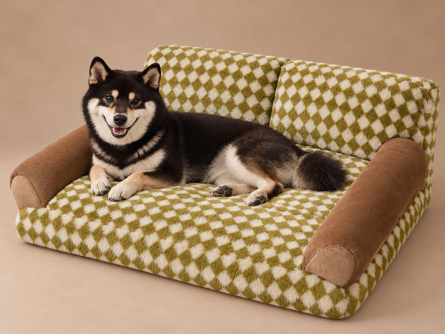 Panier Olive & cacao avec le Shiba — studio brun doux
